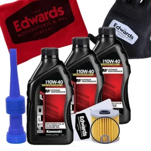 Edwards Oil Change Kit fits 1987-2023 Kawasaki KLR650 Motorcycle