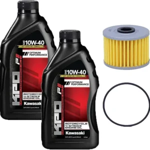 Edwards Oil Change Kit For 1997-2024 Kawasaki KLX300 Motorcycle Contains; Two KPD 10W-40 Oil Quarts, One 1053 Kawasaki Oil Filter and One O-Ring.